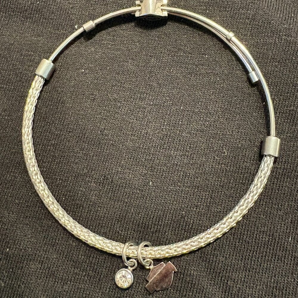 HARLEY DAVIDSON STAINLESS STEEL LADIES BAR & SHIELD ROPE BANGLE BRACELET